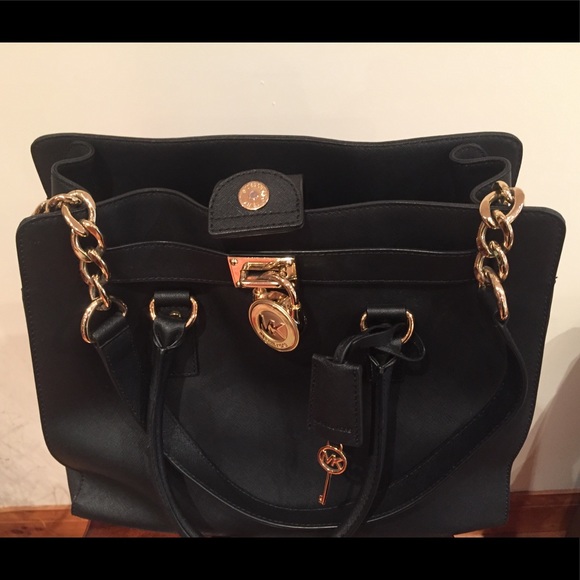 MK Original Hamilton Black Leather Satchel - Picture 5 of 8